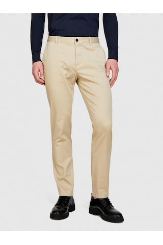 Sisley Streç Pamuklu Kemer Delikli Slim Fit Pantolon Erkek Bej Pantolon - 324p4aıhsf021