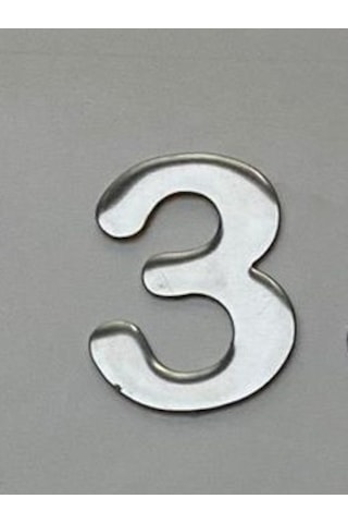 Kapı Numarası Krom Metal 4.2Cm No 3 Yapişkanli
