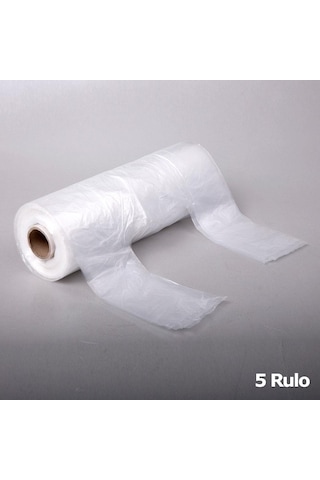Rulo Şeffaf Market Poşet Torba Hışır Atlet Poşet Büyük Boy 200'lü 5 Rulo
