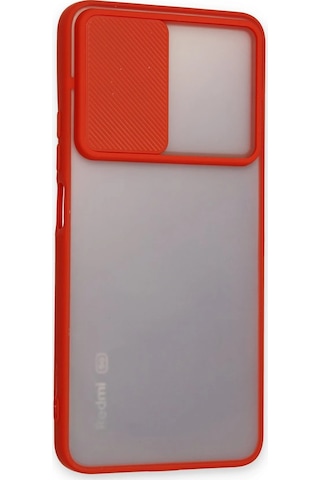 Cosmotex Newface Xiaomi Redmi Note 11t Kılıf Palm Buzlu Kamera Sürgülü Silikon - Kırmızı