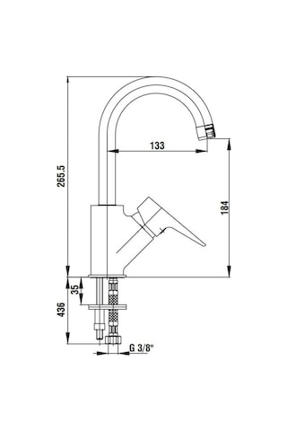 Ar Fia Mat Siyah Kuğu Lavabo Bataryası 103508965