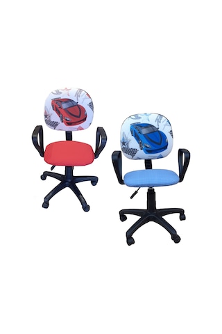 Depolife Depolife Ralli Araba Desenli Ofis Çocuk Ders Çalışma Koltuğu