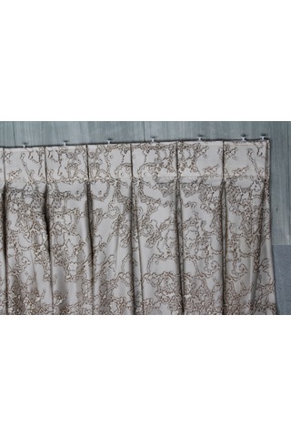 Jakar Fonluk Sahil Desen 1/3 Sıklık Korniş İçin Tek Kanat Kahverengi