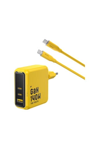 Aohi Youth 140w 3 Portlu Şarj Adaptörü, 140w 1m Pd 3.1 480mbps Süper Hızlı Şarj/data Kablosu Seti
