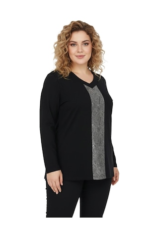 Wearon Kadın Siyah V Yaka Taşlı Bluz Bgl-st05150 Siyah