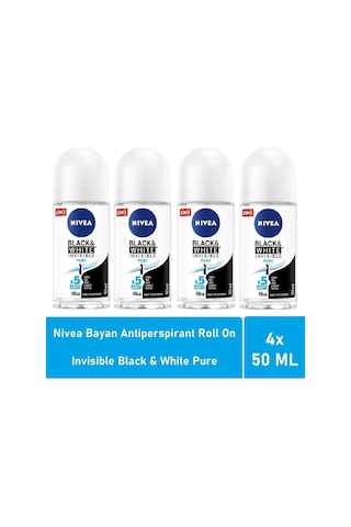 Roll On Invisible Black White Pure 50 ML - 4'lü Avantaj Paketi