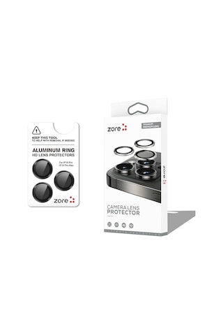 Kilifone - Apple Uyumlu iPhone 16 Pro Max - Parmak İzi Bırakmayan Anti-reflective Premium Safir Kamera Lens Koruyucu - Cl-12 - Siyah
