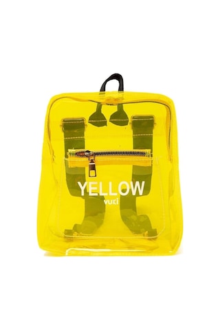 Renkli Şeffaf Mini Sırt Çantası Sarı
