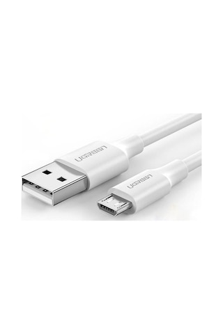Ugreen 2.4A Micro USB Data ve Hızlı Şarj Kablosu 1 M Beyaz