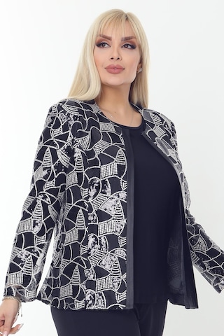 Büyük Beden 3784 Lacivert Ceket+bluz Takım 001