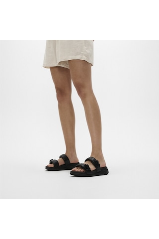 Roncato 090 All Black Sandalet Kadın Diğer Iw5-090 / 675 Fitflop F-mode Go Beadie-button Adjustable Two-bar Siyah