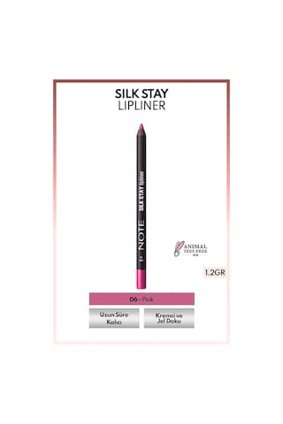 Note Cosmetique Silk Stay Lipliner Suya Dayanıklı İpeksi Dudak Kalemi 06 Pink