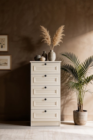 Mira 5 Çekmeceli Şifonyer/çamaşırlık 52x105x43 Cm Aytaşı Country Tasarım Beyaz