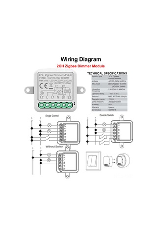 Suofeng Zigbee Aydınlatma Modülü: Uzaktan Işık Kontrolü Ve Google Home Uyumlu, 2 Kanallı Dimmer Anahtarı