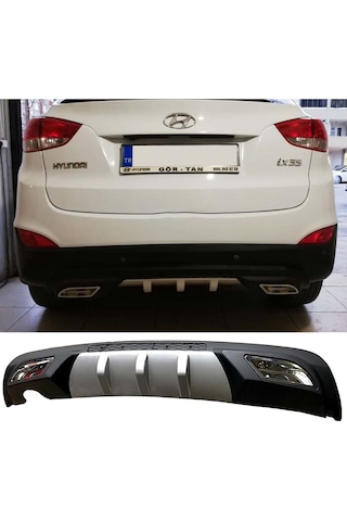Hyundai İx35 Difüzör Difizör Gri + Kare Egzoz Görünüm C Tip Uyumlu