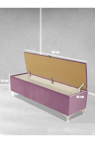 Vetra V2 Sandıklı Puf Pembe Dilimli Model Sandıklı Bench Puf - Sandıklı Yatak Ucu Bankı