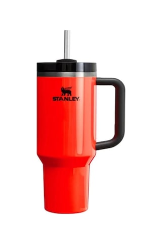 Stanley Quencher Pipetli Termos 1,18 Lt Neon Siyah-turuncu Turuncu