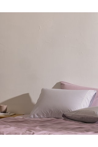 Madame Coco Modena %100 Pamuk 2'li Yastık Kılıfı - Gri/beyaz 8684427287552 Çok Renkli