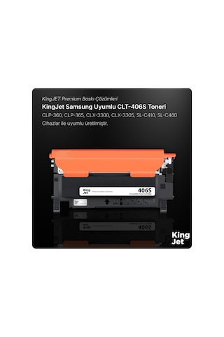 Kingjet Samsung Uyumlu Clt-m406s Standart Kapasiteli Kırmızı Magenta Çipli Uyumlu Toner Clp-360n