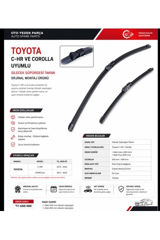 Toyota C-hr  Silgi Süpürgesi Takım Chr Silgi Süpğrgesi