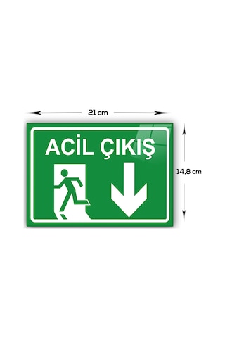 Decorita Cam Yönlendirme Levhası | Acil Çıkış - Güney