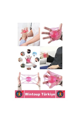 Wintoup Ameliyat Sonrası Fizyoterapi Müzisyen Sporcu El Parmak Bilek Kas Güçlendirici Silikon Egzersiz Aleti Çok Renkli