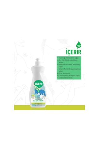 Siveno %100 Doğal Bulaşık Sabunu Bitkisel Elde Bulaşık Sabunu Nemlendirici Vegan 500 ML