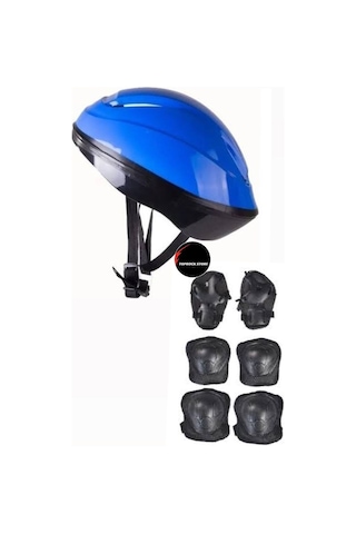 Çocuk Kask Dizlik Dirseklik Ellik Set 7 Parça Scooter Bisiklet Paten Kaykay Koruyucu Set Mavi Çocuk Kask Dizlik Dirseklik Ellik Set 7 Parça Scooter Bisiklet Paten Kaykay Koruyucu Set Mavi