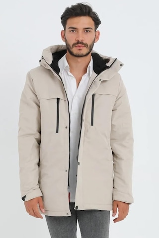 Freemen Spor Erkek Polarlı Su Ve Rüzgar Geçirmez Kapüşonlu Mont & Kaban & Parka-281 Taş
