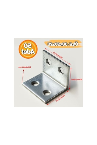 30x20x20 Mm Metal L Demiri 50 Adet