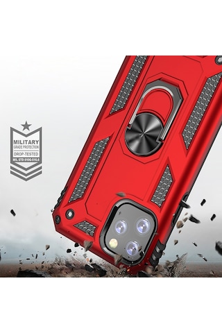 Ally Apple Uyumlu iPhone 11 Pro Max 6.5Inch Yüzüklü Kilif Armor Shockproof R 143467810 - Renk / Gri
