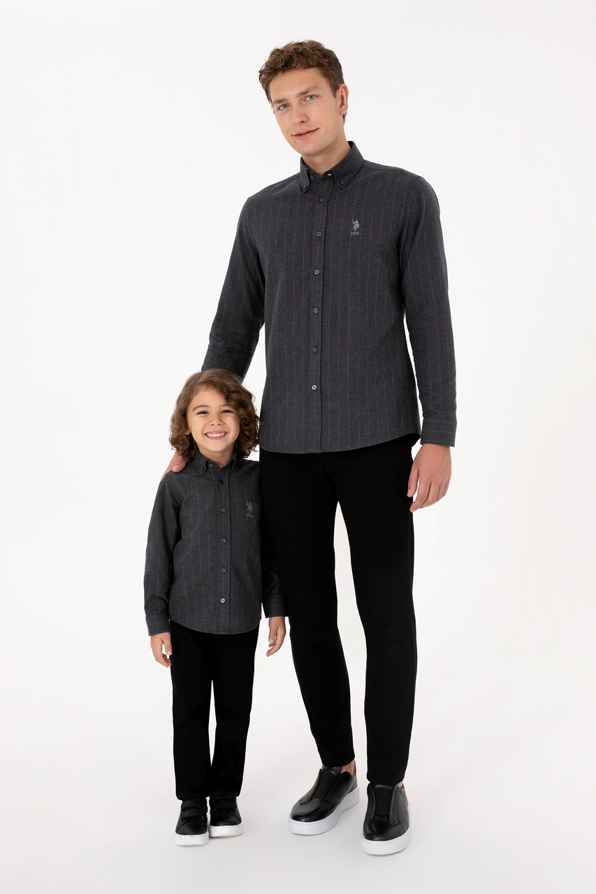 U.s. Polo Assn. Erkek Antrasit Gömlek Desenli 50316559-vr006 Antrasit