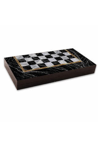 Star Tavla Platin Mermer Büyük Boy 12 Mm Mdf Kasa, Parlak Selefon Kaplama, Çizilmeye Karşı Dirençli Coex Kaplama Mıknatıslı Kapama Şık Ve Kaliteli Sağlam