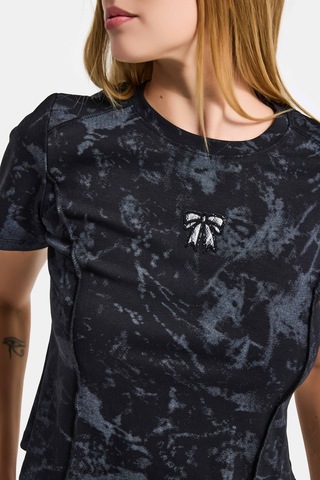 Itsbasic Kadın Siyah W5 Özel Kumaş Elastan Crop Top