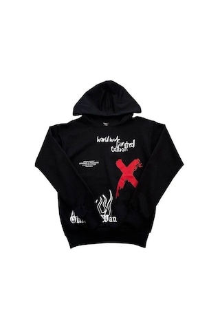 Mon Cherry Erkek Çocuk Kapüşonlu Limited Edition Sweatshirt-14684 Siyah