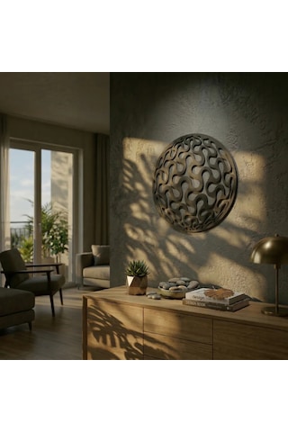 Geometrik Desenli Daire Duvar Tablosu Mdf Lazer Kesim Modern Minimal Duvar Süsü