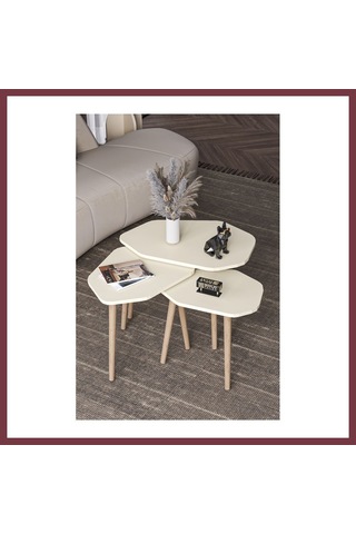 Storeşahin Trio Zigon Sehpa Ekru 3'lü Shn0720