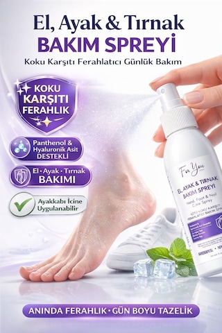 El - Ayak, Kötü Koku Karşıtı Ve Bakım Spreyi - Ferahlatıcı Bakım Sprey