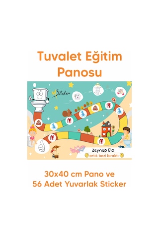 Eğlenceli ve Eğitici Tuvalet Eğitimi Sticker Panosu 29x42cm