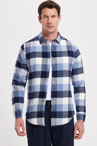 Tudors Erkek Slim Fit Dar Kesim Kareli Kışlık Oduncu Gömlek-42330 Çok Renkli