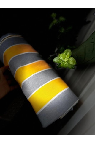 Nivemeshome Branda Sarı - Gri Balkon Perdesi