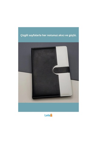 Şık Tarihsiz Ajanda Defter Siyah Beyaz 21 Cm X 14.5 Cm Çok Renkli