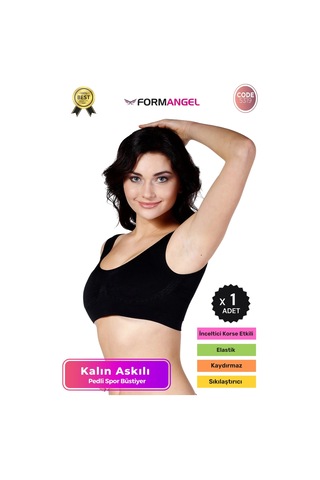 Denguva Büstiyer Dikişsiz Seamless Kadın Esnek Yumuşak Kumaş Kalın Askılı Pedli Spor Büstiyer - 1 Adet Çok Renkli