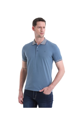 Hatemoğlu İndigo Regular Fit Düz 100% Pamuklu Polo Yaka Tişört 3536etc22c03 85 İndigo