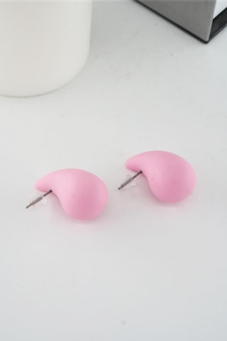 Kadın Vip Seri Su Damlası Model Küpe Pembe