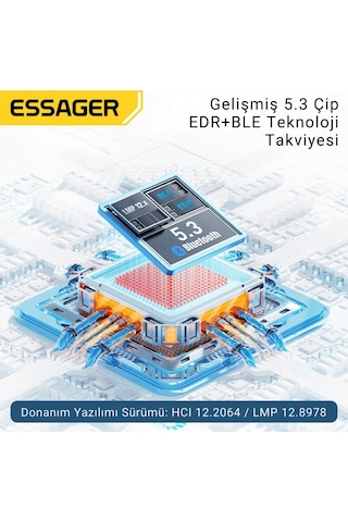 Essager Bluetooth Vers.5.3 Usb Bluetooth Adaptör Usb Bluetooth 5.3 Wireless Adaptör Tak Çalıştır