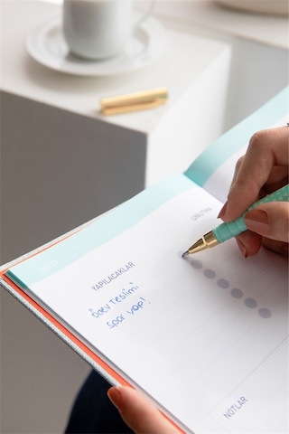 15x21 Keten Süresiz Planlayıcı Ajanda Defter Mavi