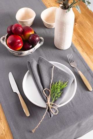 Wellstil Premium Keten Peçete 2'li 40 x 40 Gri