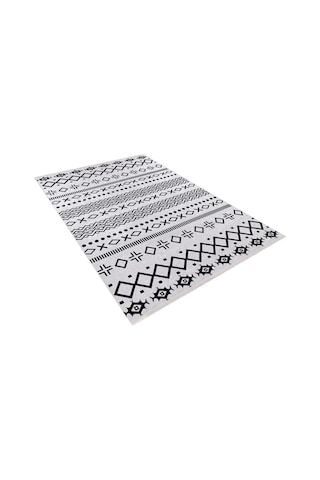 Piksel Halı Siyah Beyaz Geometrik Dijital Baskı Halı Çok Renkli