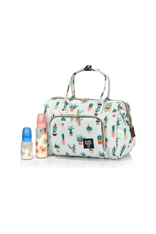 Lal Baby Baggage Bag Kaktüs Omuz Askılı Anne Bebek Bakım Çantası Beyaz